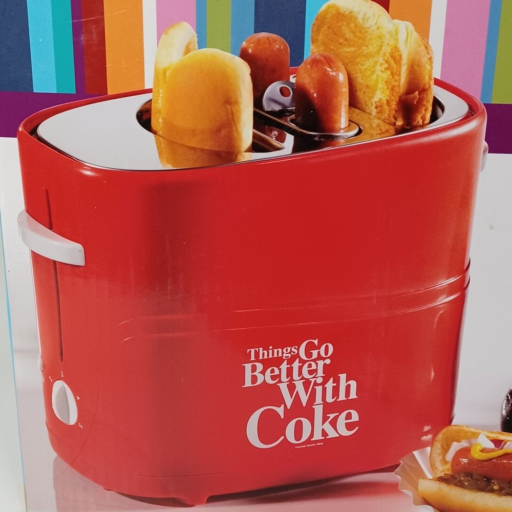 Nostalgia  Coca-Cola Pop-Up 2 Hot Dog and Bun Toaster HDT600COKE